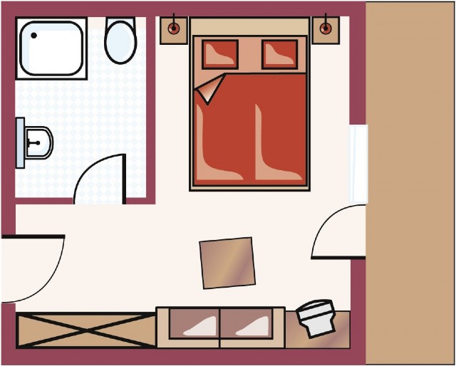 Grundriss Doppelzimmer Kreuzkogel
